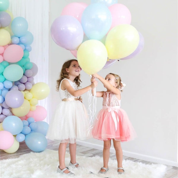 Matte PASTEL Latex Balloons, Easter Pastel Colors, 24, 18, 11, 9, 5 Inch, Blue, Pink, Green, Yellow, Lilac, Big Balloons Party Decoration