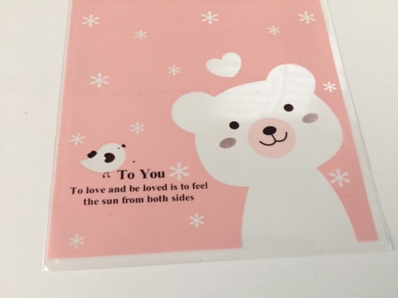 Bear, Bunny Translucent Easter Kawaii Cookie Bag/Self Adhesive Favor/Cookie/Treat/Poly Bags | Easter,Birthday, Wedding, Baby Shower, Gift image 4