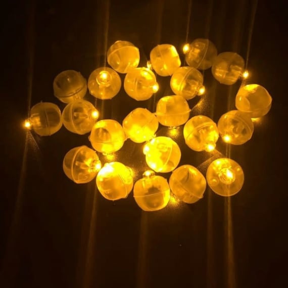 100 Mini Ballons Lumineux LED Jaune Chaud - Lampes Pour Ballons, Mariages, Fêtes Et Décorations