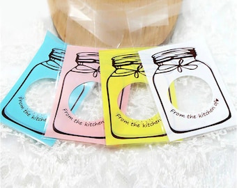 Mason Jar Cello Bag, Favor Bags Kawaii Cello Bag,Translucent Self Adhesive Favor/Cookie/Treat/Poly Bags | Birthday, Wedding, Packaging