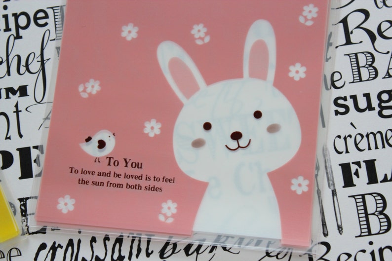 Bear, Bunny Translucent Easter Kawaii Cookie Bag/Self Adhesive Favor/Cookie/Treat/Poly Bags | Easter,Birthday, Wedding, Baby Shower, Gift image 6