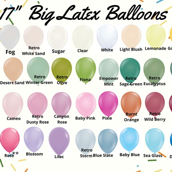 17"-19" Big Biodegradable Balloons, Over 40+ colors, Biodegradable latex balloons, 17" Giant Latex Balloons | Baby Showers, Birthdays