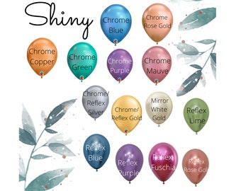 Biodegradable Shiny Chrome Reflex Latex Balloons, 5", 11" Shiny Latex, White Gold Baby Shower, Neutral Party, Wedding, Balloon Arch