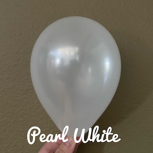 Pearl White 11 inch Latex, Qualatex, Sempertex Pearlized White Latex, White wedding, Baby Shower, Bridal shower, retirement, White balloons