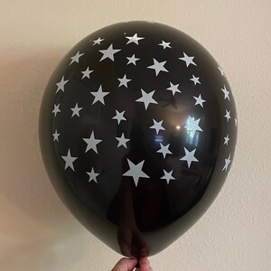 Star Printed Clear Balloons, Star War Black Pink Star Latex Balloons, Purple Clear Balloons with Star Print, Twinkle Little Balloons image 2