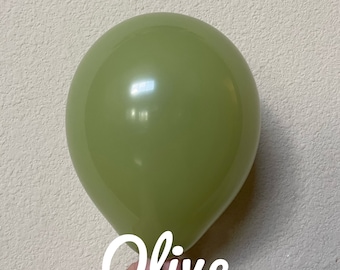Balão de látex verde-oliva de 5", 11" e 19", látex verde-oliva, aposentadoria, formatura, casamento dourado, chá de bebê com balão dourado, chá de panela