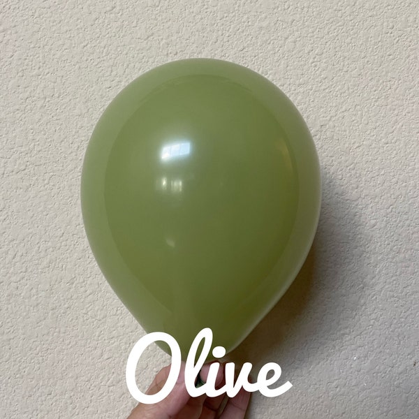 Olive Green 5", 11", 19 " Latex Balloon, Olive Green Latex, Retirement, Graduation, Gold  wedding, Gold Balloon Baby Shower, Bridal shower