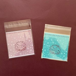 Bonjour Rabbit Translucent Self Adhesive Favor/Cookie/Treat/Poly Bags | Easter, Birthday, Wedding, Packaging, Gift