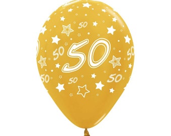 50歳の誕生日、50歳の金色の風船、50周年記念、50歳の誕生日風船、50歳の誕生日、50回目の結婚記念日