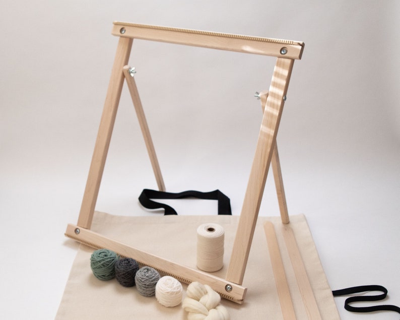 20 Deluxe Standing Weaving Frame Loom Kit Grey image 2