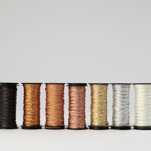 Metallic 1/8&quot; Ribbon | Pearl White, Silver, Gold, Rose Gold, Copper, Black