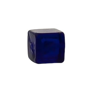 Bluino, Blue with 24kt Gold Foil Cube 6mm, Murano Glass Bead