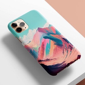Pastel Mountain Case for iPhone 15, 14 Pro, 13 Pro, 12, 11, Phone Case for Samsung S23, S22, S21, Cell Phone Case for Pixel 7, 6, 5,