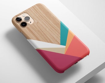 Geometric Wood Print  Case For iPhone 15, 14 Pro, 13 Pro, 12, 11, Phone Case for Samsung S23, S22, S21, Cell Phone Case for Pixel 7, 6, 5