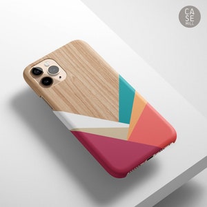 Geometric Wood Print  Case For iPhone 15, 14 Pro, 13 Pro, 12, 11, Phone Case for Samsung S23, S22, S21, Cell Phone Case for Pixel 7, 6, 5