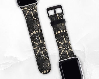 Celestial Faux Leather Band for Apple Watch - Sizes 38mm 40mm 42mm 44mm - Apple Watch Band Series 3 4 5 6 7 8 SE