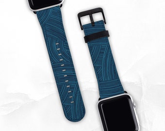Cinturino in similpelle con motivo ad arco per Apple Watch - Misure 38 mm 40 mm 42 mm 44 mm - Cinturino per Apple Watch Serie 3 4 5 6 7 8 SE