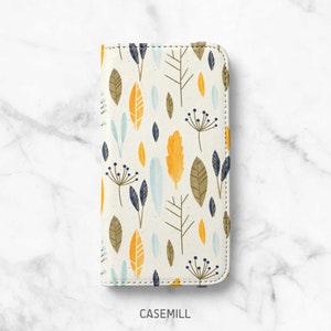 Autumn Floral Folio Case for iPhone 14, 14 Plus, 14 Pro, 13 Mini, 13 Pro, 12 Pro Max, 12 Pro, 11, 11 Pro Max, SE, XR, XS, 8, 8 Plus