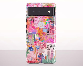 Pink Collage Phone Case For Pixel 8 Pro, Pixel 8, Pixel 7, Pixel 6 Pro, Pixel 6, Pixel 5, 4A, 4, 3A, 3