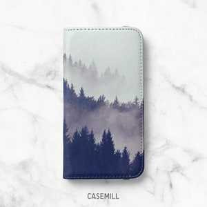 Funda tipo cartera Misty Forest para Samsung Galaxy S21, S21 Plus, S21 Ultra, S20, S20 Ultra, S10, S10 Plus, S9, S9 Plus, S8, S8 Plus.