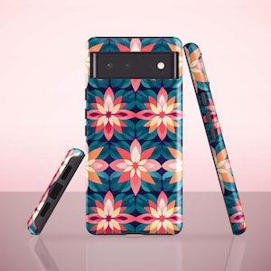 Geometric Floral Phone Case for Google Pixel 7, Pixel 6 Pro, Pixel 6, Pixel 5, Pixel 4a, Pixel 4, Pixel 4 xl, Pixel 3a, Pixel 3