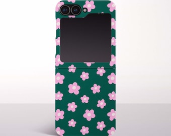 Pink Daisy Sprinkles Phone Case for Samsung Galaxy Z Flip 7, 6/7 FE, 5, 4, 3 Models