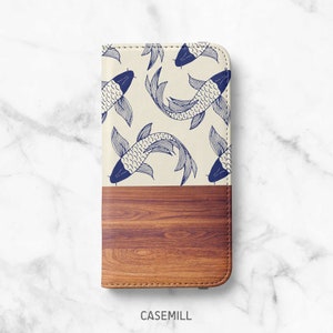 Funda tipo cartera con estampado de madera Wabi-Sabi para iPhone 14, 14 Plus, 14 Pro, 13 Mini, 13 Pro, 12 Pro Max, 12 Pro, 11, 11 Pro Max, SE, XR, XS, 8, 8 Plus