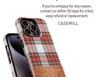 Tartan Plaid Phone Case for iPhone 17, 16 Pro Max, 16e, 15 Plus