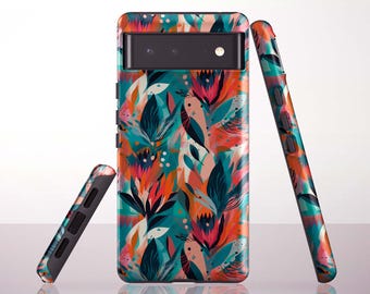 Abstract Floral Phone Case for Google Pixel 11 Pro XL, 10a, 9a, 8 Pro, 8a, 7a, 6 Pro - Samsung & iPhone Models