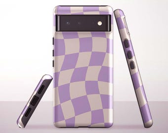 Pastel Checker Wave Phone Case for Google Pixel 10 Pro XL, 9a, 8 Pro, 8a, 7a, 6 Pro - Samsung & iPhone Models