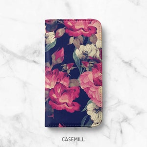 Botanical Wallet Case for iPhone 14, 14 Plus, 14 Pro, 13 Mini, 13 Pro, 12 Pro Max, 12 Pro, 11, 11 Pro Max, SE, XR, XS, 8, 8 Plus