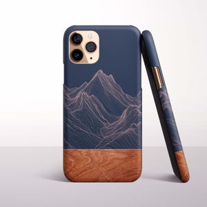 Mountain Line Art Phone Case for iPhone 17, Air, 16 Pro Max, 16e, 15 Plus, 14 Pro, 13 Mini, 12, 11 - MagSafe, Samsung & Pixel Models