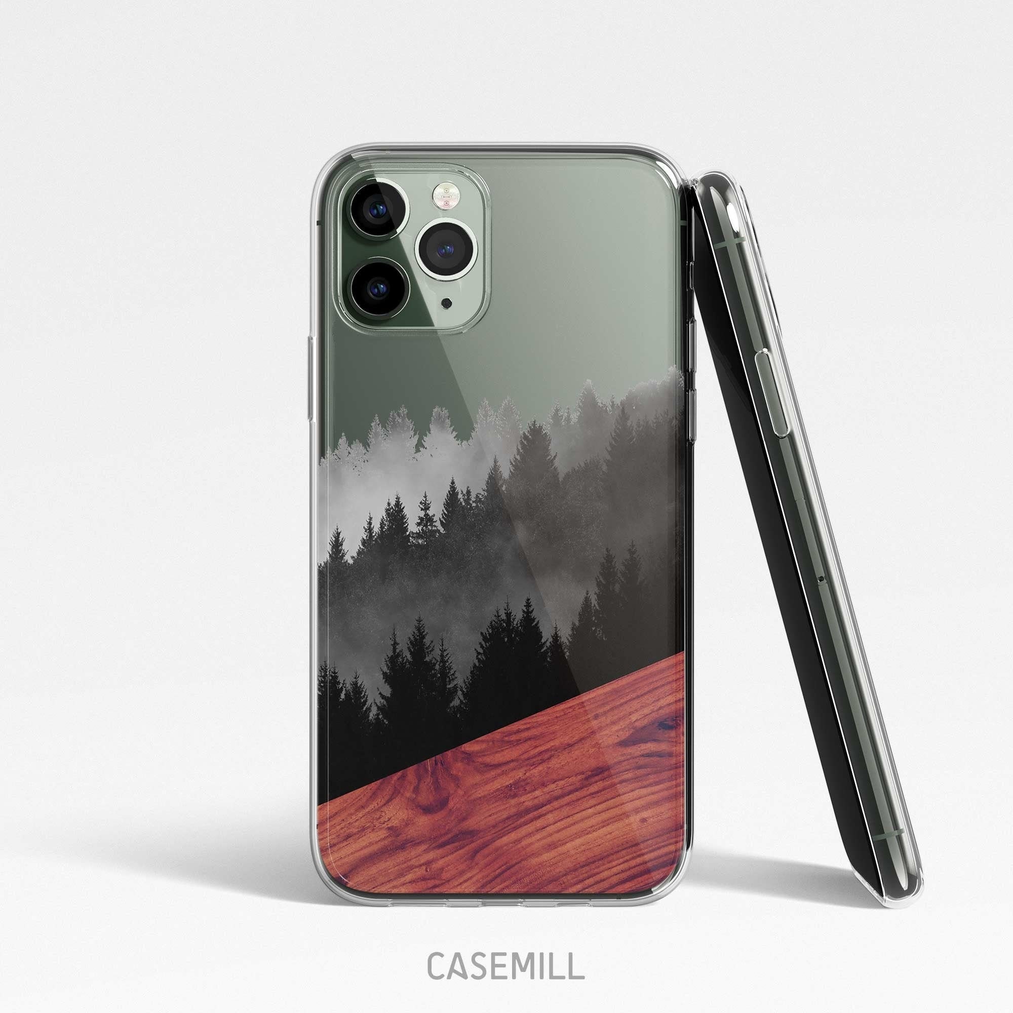 Forest Wood Print Clear Case For Iphone Samsung Huawei Etsy