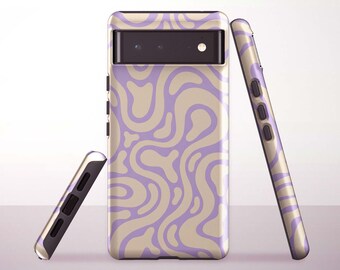 Abstract Cream Waves Phone Case for Google Pixel 10 Pro XL, 9a, 8 Pro, 8a, 7a, 6 Pro - Samsung & iPhone Models
