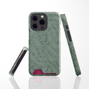 Green Contour Card Case For iPhone 14 Pro, 14 Plus, 13 Mini, 13 Pro Max Card Slot Case For Samsung S22 Plus, S22 Ultra, S21 Card Holder