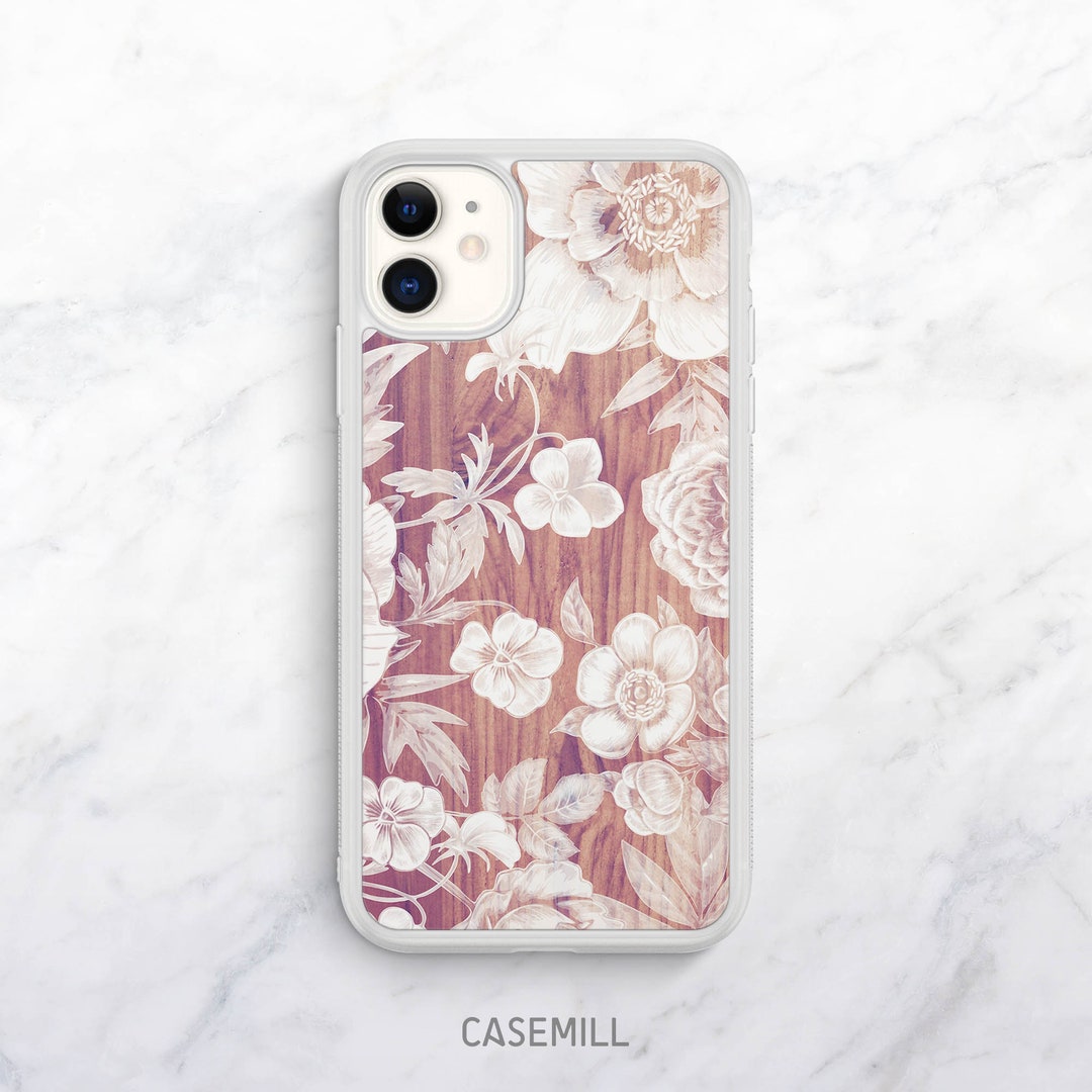 Wood Floral Print Case for iPhone 13 13 Mini 12 Pro 12 Pro Etsy UK