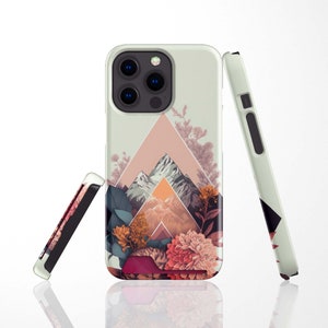 Coque Chevron Mountain pour iPhone 14 Pro, 14 Plus, 13 Mini, 13 Pro Max avec fente pour carte Samsung S22 Plus, S22 Ultra, S21 porte-cartes