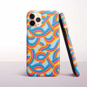 Rainbow Loop Pattern Phone Case for iPhone 17, 16 Pro Max, 16e, 15 Plus, 14 Pro, 13 Mini, 12, 11 - MagSafe, Samsung & Pixel Models