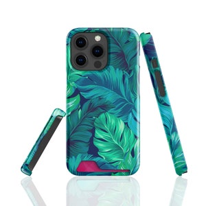 Étui mince pour Samsung S22, S22 Plus, S22 Ultra, S21 / Coque avec fente pour carte pour iPhone 13, 13 Mini, 13 Pro Max / Étui porte-cartes en forme de feuille de bananier
