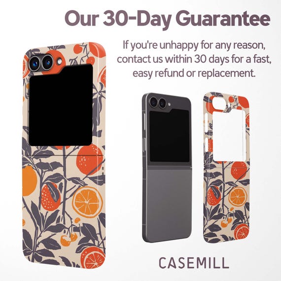 Citrus Orange Phone Case for Samsung Galaxy Z Flip 7, 6/7 FE, 5, 4
