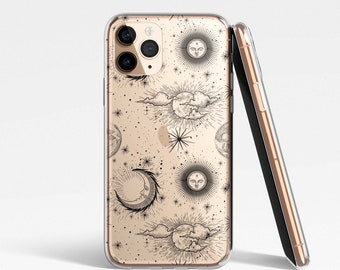 Celestial Space Clear Case for iPhone 14 Plus, 13 Mini, 12 Pro Max, 11, SE, Samsung S22, S21 Plus, S20 Ultra, S20 FE, Pixel 5, 4a, 3 XL