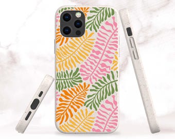 Biodegradable Tropical Fern Phone Case for iPhone 18 Pro, 17, Air, 16 Pro Max, 15 Plus, 14 Pro, 13 Mini - Samsung S25, S24 Ultra, S23 Plus