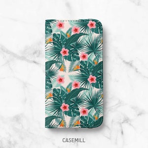 Cartera Pink Jungle para iPhone 12, iPhone 11, iPhone SE, iPhone 11 Pro, iPhone XR, iPhone 8, iPhone XS, iPhone 8+