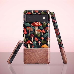 Mushroom Pattern Phone Case for Google Pixel 7, Pixel 6 Pro, Pixel 6, Pixel 5, Pixel 4a, Pixel 4, Pixel 4 xl, Pixel 3a, Pixel 3