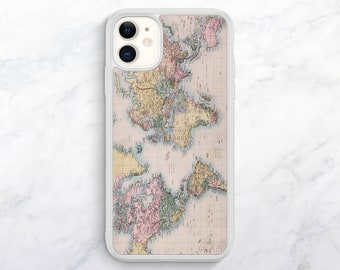 World Map Case for iPhone 13, 13 Mini, 12 Pro, 12 Pro Max, SE, XR, Case for Samsung S22, S22 Plus, S21 Ultra, S20, S20 Plus