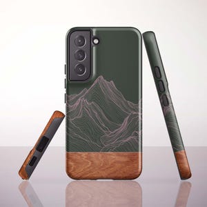 Green Mountain Line Phone Case for Samsung Galaxy S26, S25, S24 Plus, S23 Ultra, S21 FE, S20 - A73, A57, A37, A26, A17