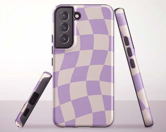 Pastel Checker Wave Phone Case for Samsung Galaxy S26, S25, S24 Plus, S23 Ultra, S21 FE, S20 - A73, A57, A37, A26, A17