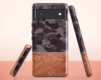Camouflage Wood Print Phone Case for Google Pixel 7, Pixel 6 Pro, Pixel 6, Pixel 5, Pixel 4a, Pixel 4, Pixel 4 xl, Pixel 3a, Pixel 3