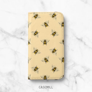 Capa Carteira Yellow Bee para iPhone 14, 14 Plus, 14 Pro, 13 Mini, 13 Pro, 12 Pro Max, 12 Pro, 11, 11 Pro Max, SE, XR, XS, 8, 8 Plus