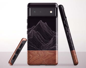 Dark Mountain Line Phone Case for Google Pixel 11 Pro XL, 10a, 9a, 8 Pro, 8a, 7a, 6 Pro - Samsung & iPhone Models